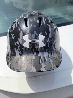 Under Armour Digital Camo Batting Helmet - Black & Gray